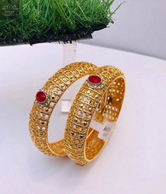 Gold Plated Bangles Set (2-Piece) - TREND NEST ENTICE FASHION