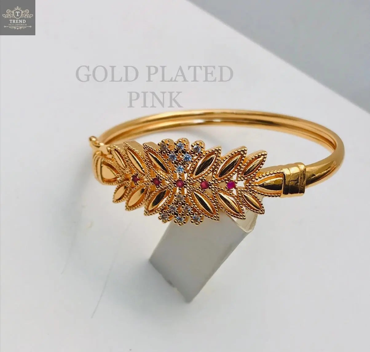 Gold Plated Ring with Zircon and Red Stone - TREND NEST ENTICE FASHION